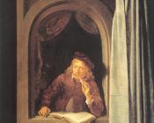 Painter with Pipe and Book - 格里特·道